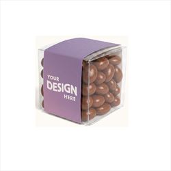 CC6005 Chocolate Covered Nuts Cube With Full Color Wrap Imprint